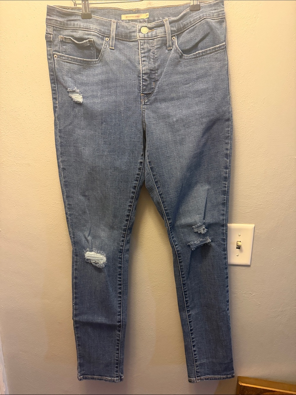 Levi's Light Blue Ripped Shaping Skinny Jeans